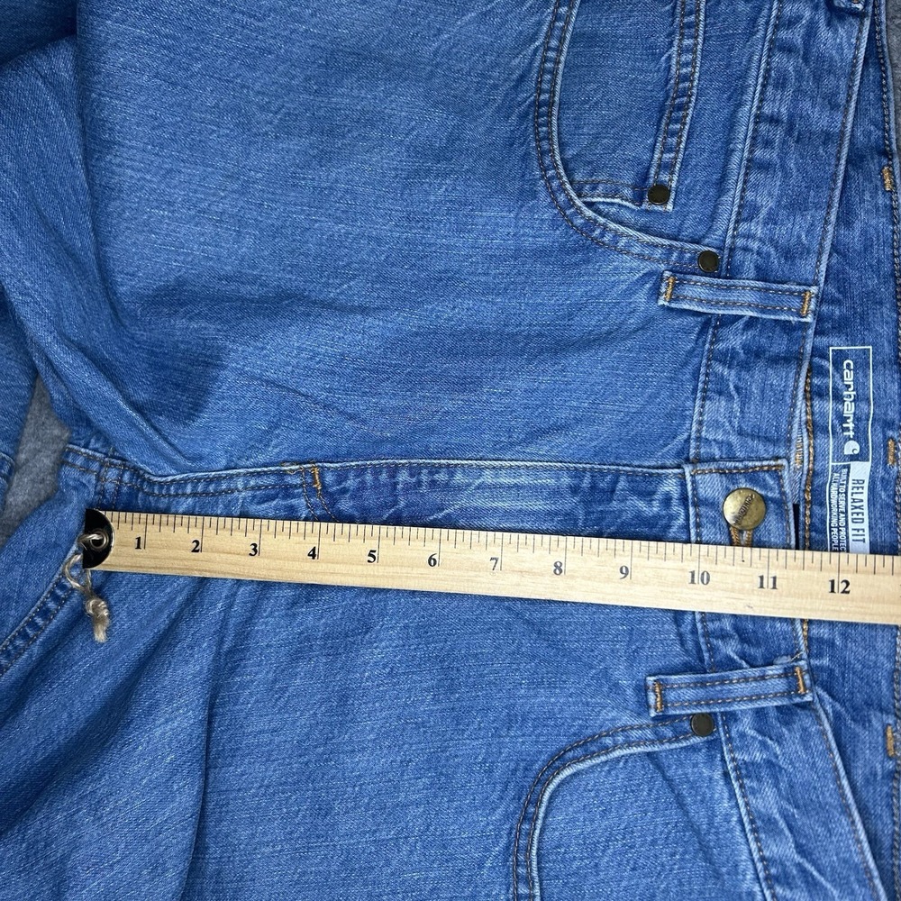 Carhartt Mens 34x32 Relax Straight Fit Light Blue Wash Denim Jeans BD5119-M - Picture 4 of 16